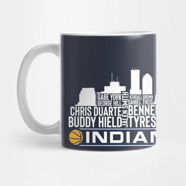 Indiana Basketball Team 23 Player Roster, Indiana City Skyline by Legend Skyline